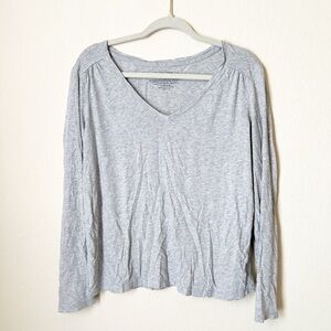 Faded Glory Women’s Basic Casual Gray Long Sleeve Tee